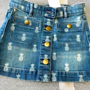 NEW! J Crew Crewcuts 3T Denim Pineapple Skirt